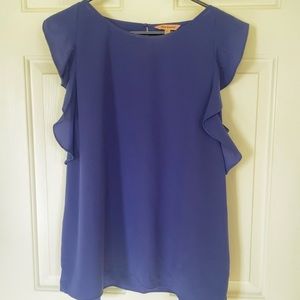 JUICY COUTURE • Women’s Blue Ruffle Sleeve Blouse Size- XXL